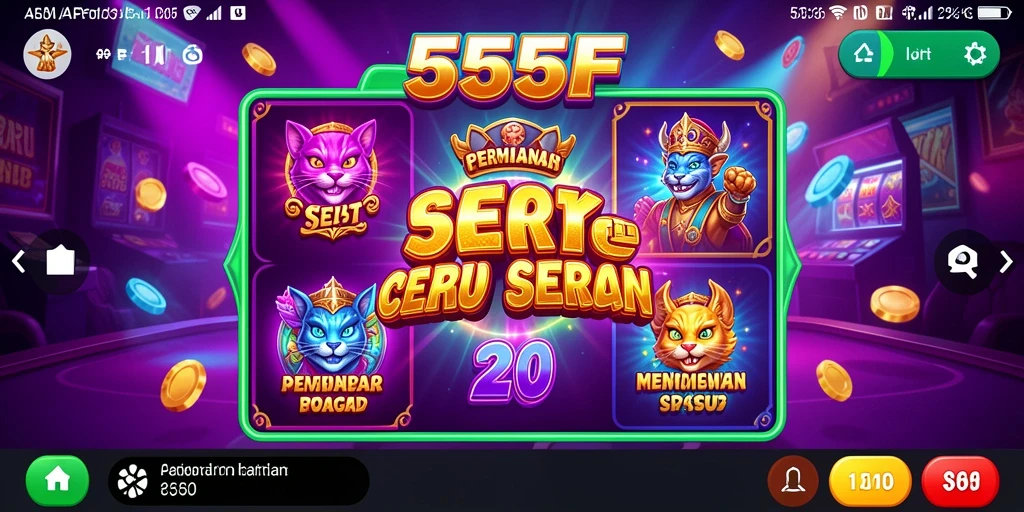 Tampilan gameplay 555F yang menarik dengan berbagai fitur slot.