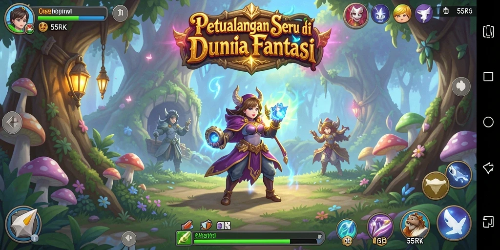 Tampilan gameplay seru dari 55RK menampilkan petualangan epik.