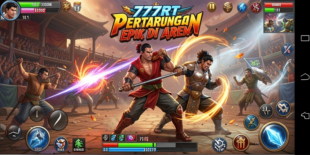 Gameplay Fighting yang dinamis dan seru dalam 777RT.