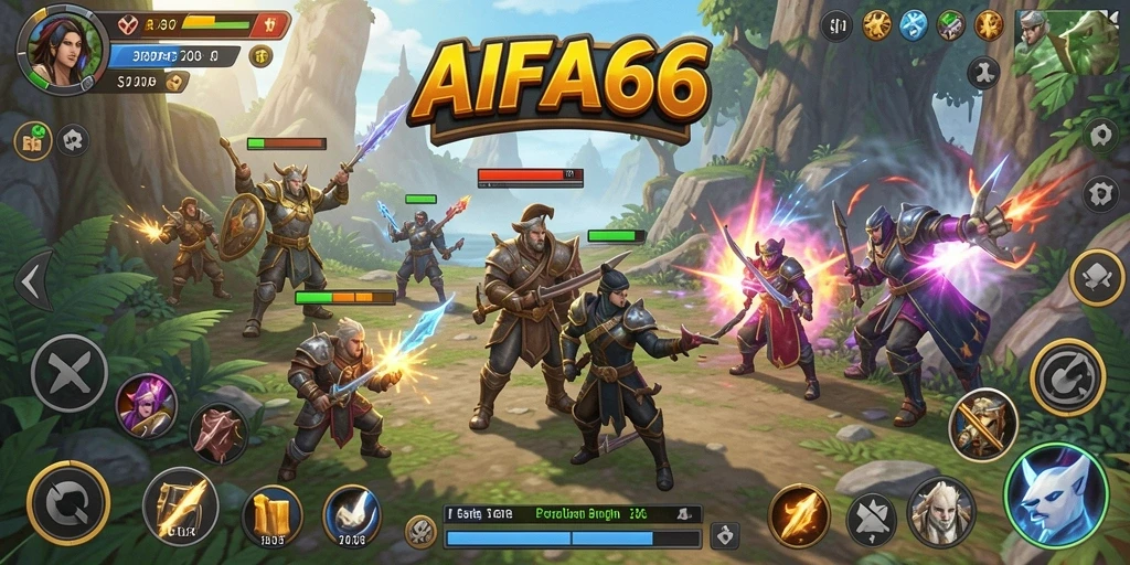 Tampilan gameplay AIFA66 menunjukkan pertempuran strategis yang mendebarkan.