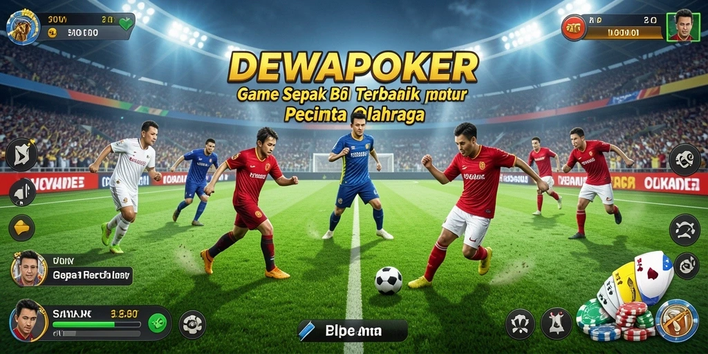 Tampilan gameplay menegangkan dari DEWAPOKER dengan aksi sepak bola yang mendebarkan.