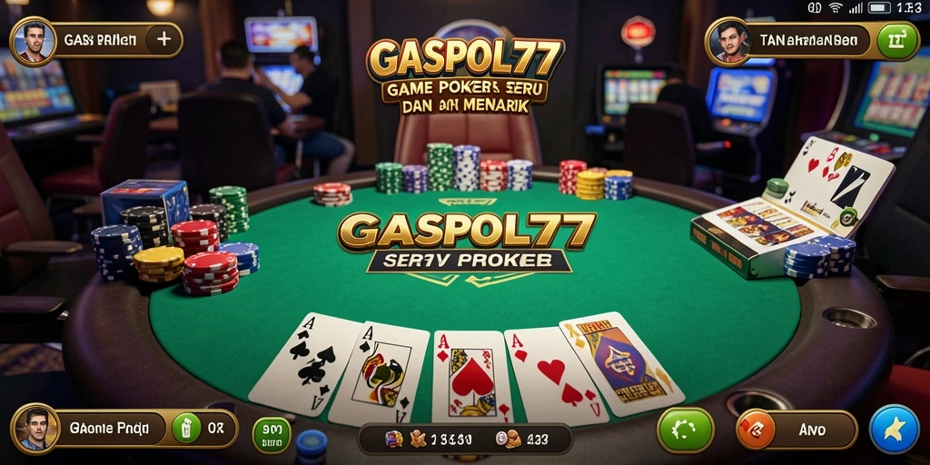 Screenshot gameplay GASPOL77 menampilkan aksi seru poker.