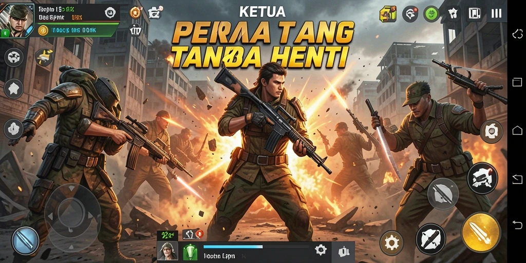 Screenshot KETUA menampilkan pertarungan seru dalam game Action.
