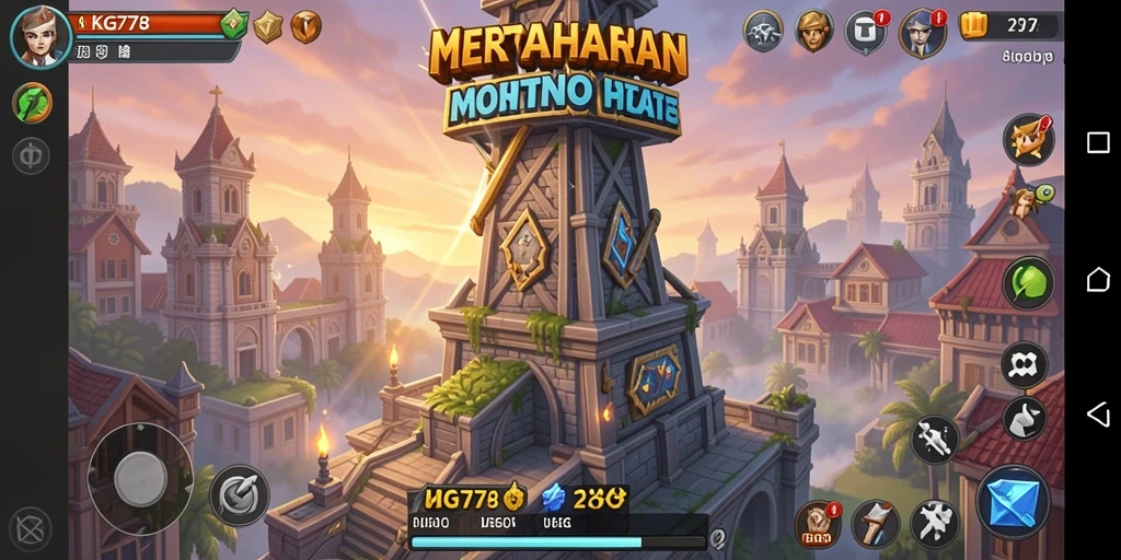 Tampilan gameplay strategis menara pertahanan di KG778.