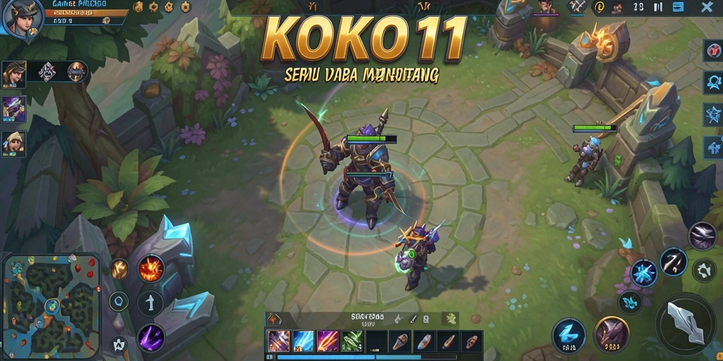 Screenshot utama menampilkan aksi intens dalam pertandingan MOBA KOKO11.