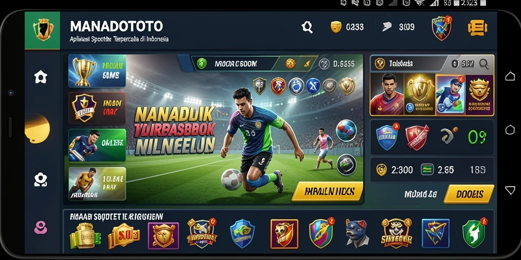 Tangkapan layar dari gameplay aplikasi Sportsbook MANADOTOTO.