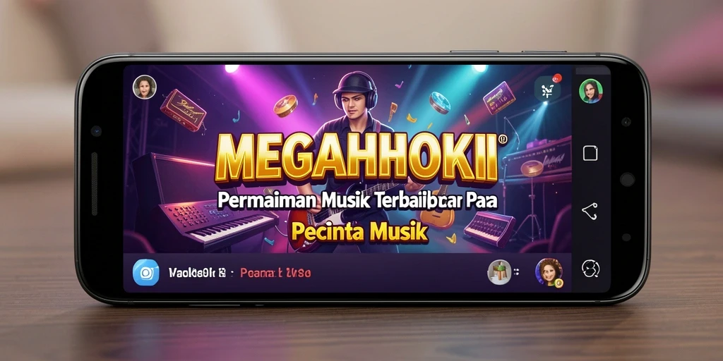 Tampilan gameplay dari MEGAHOKI yang menonjolkan musik dan ritme.