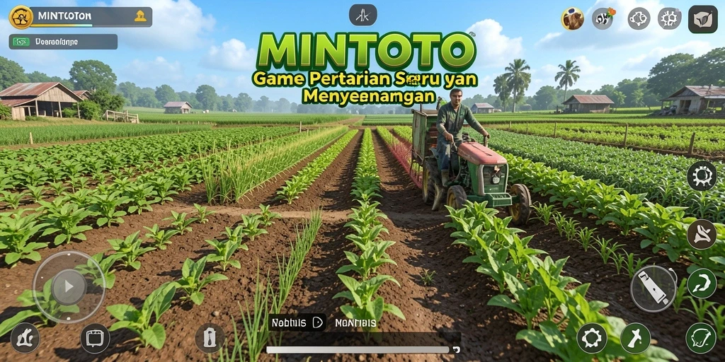 Tampilan gameplay MINTOTO yang menggambarkan suasana pertanian.