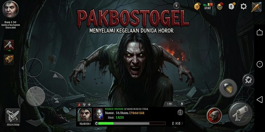Screenshot dari gameplay PAKBOSTOGEL yang mencekam.