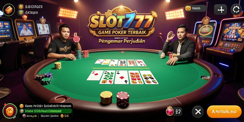 Tampilan gameplay fantastis SLOT777 dengan suasana Poker yang autentik.